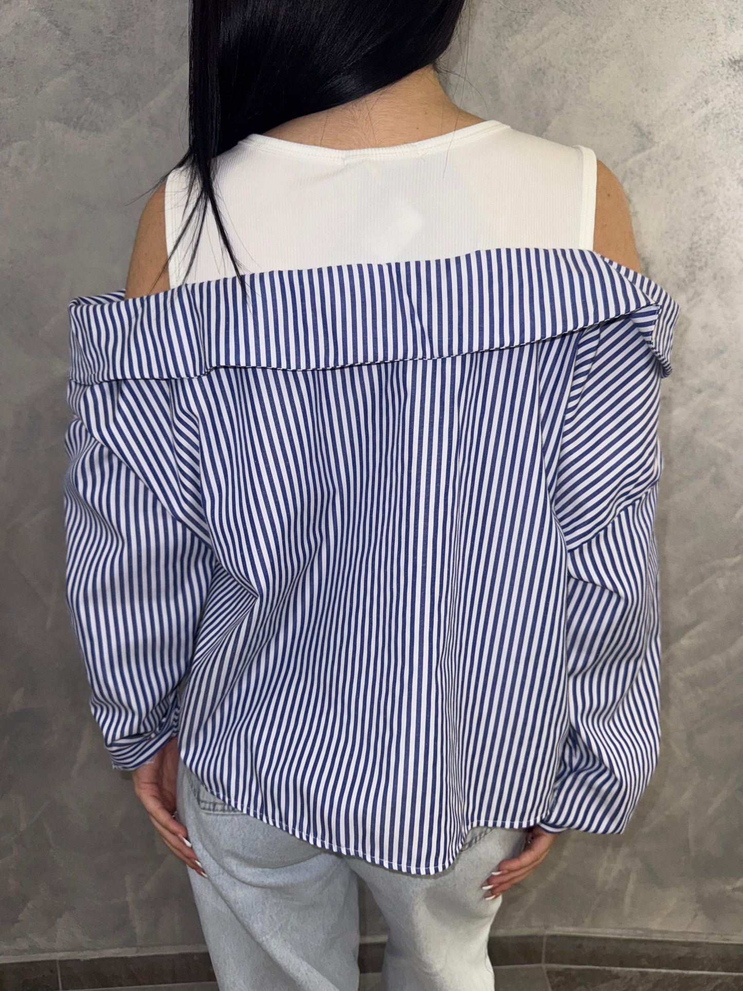 Camicia Righe azzurro