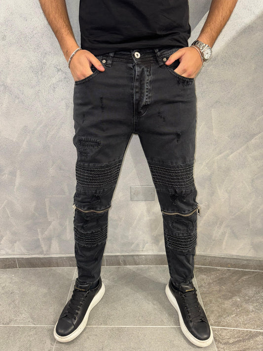 Jeans Uomo Biker Dark