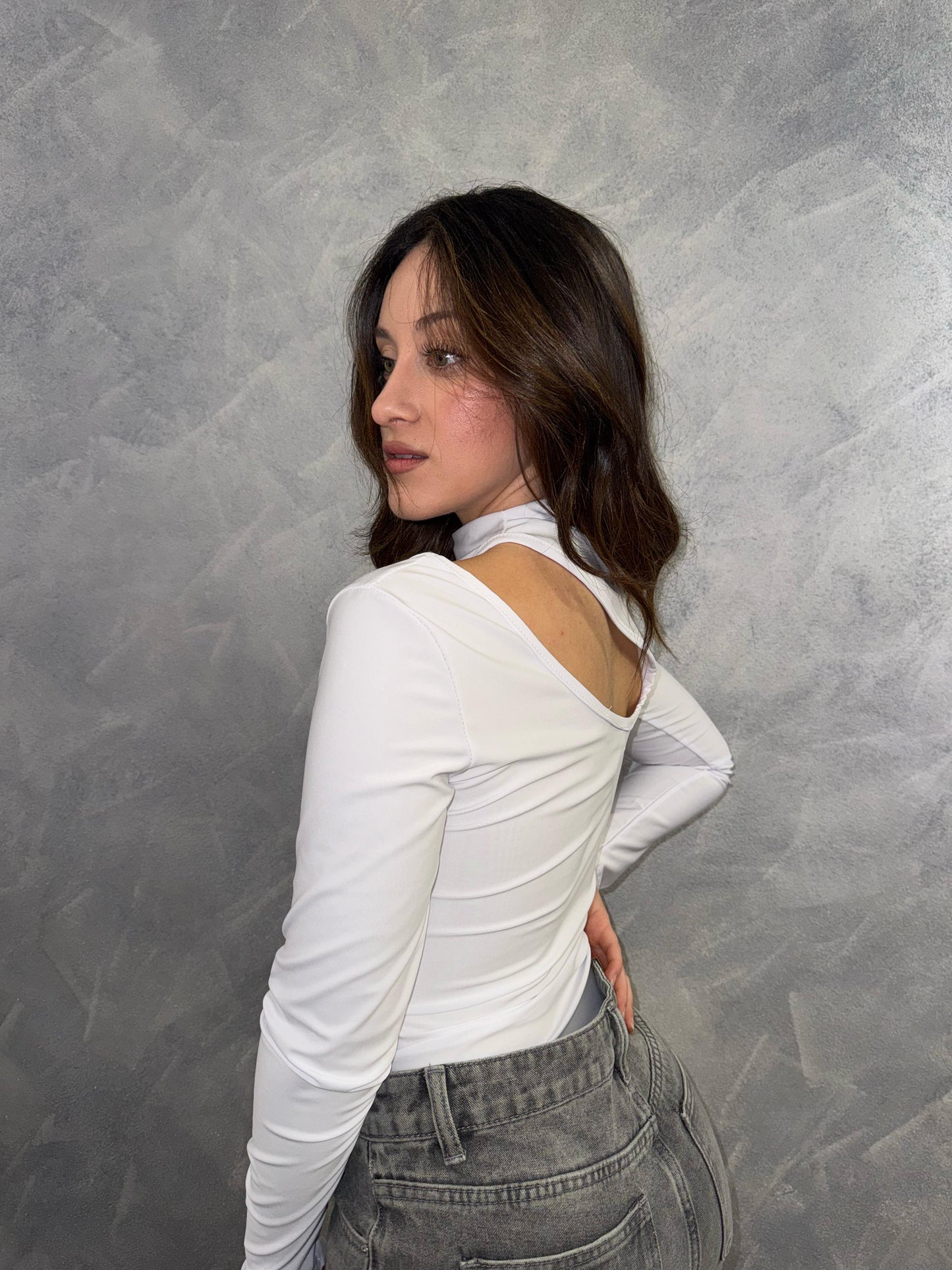 Body scollato Donna White
