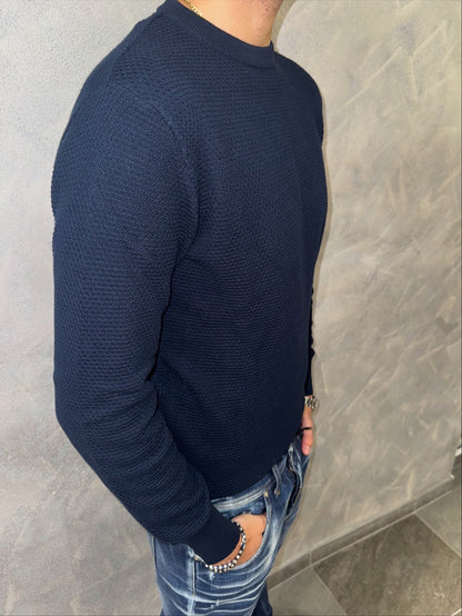 Maglioncino a nido d’ape blu