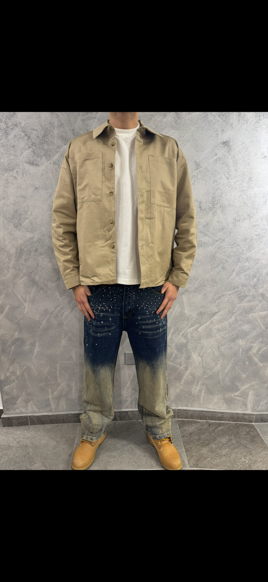 Jeans brillantinato baggy