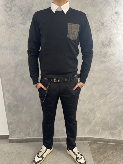 Maglioncino con tasca a quadri