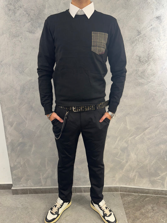 Maglioncino con tasca a quadri