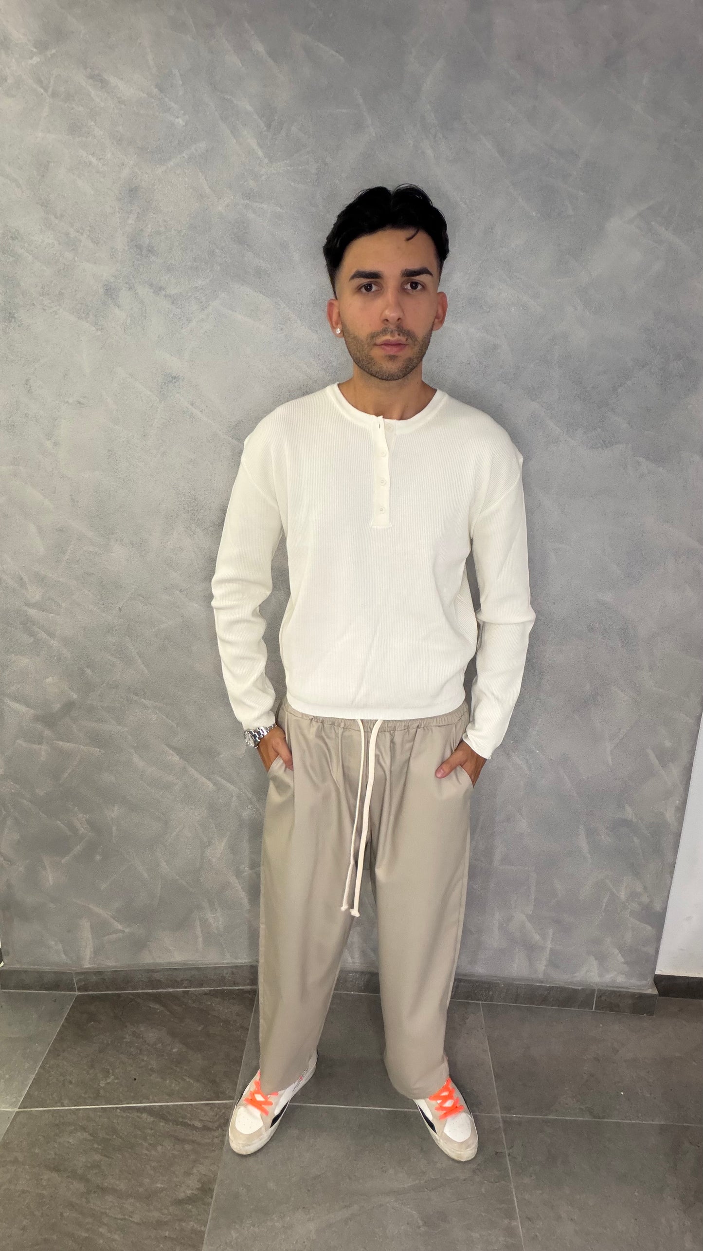 Polo a maniche lunghe white