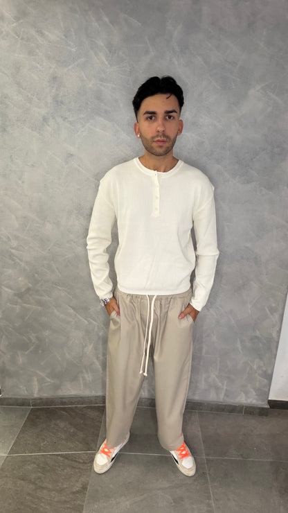 Polo a maniche lunghe white