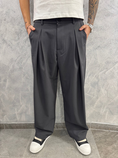 Pantaloni baggy elegant grey