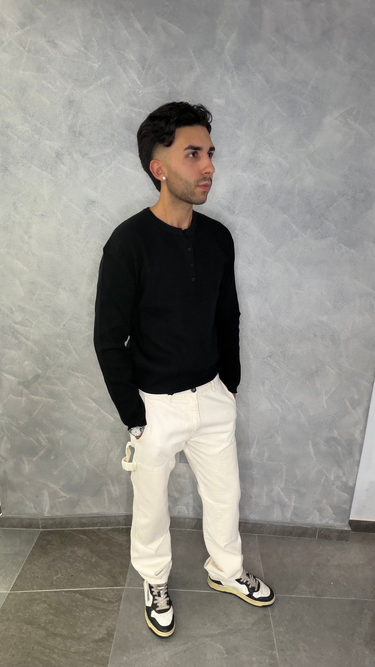 Polo a maniche lunghe black