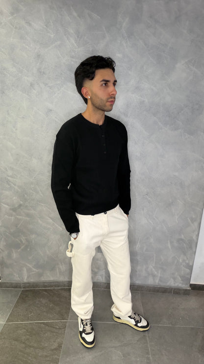 Polo a maniche lunghe black