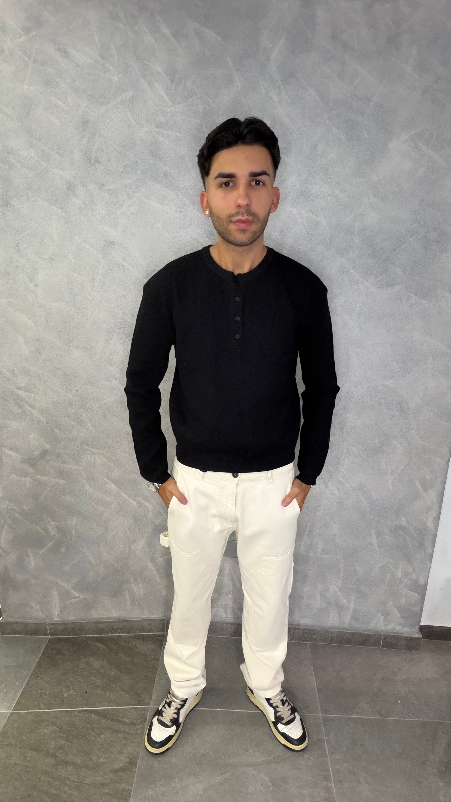 Polo a maniche lunghe black