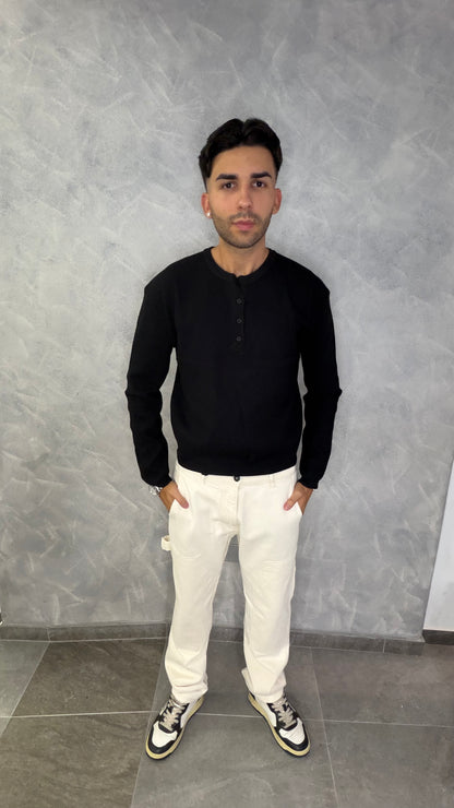 Polo a maniche lunghe black