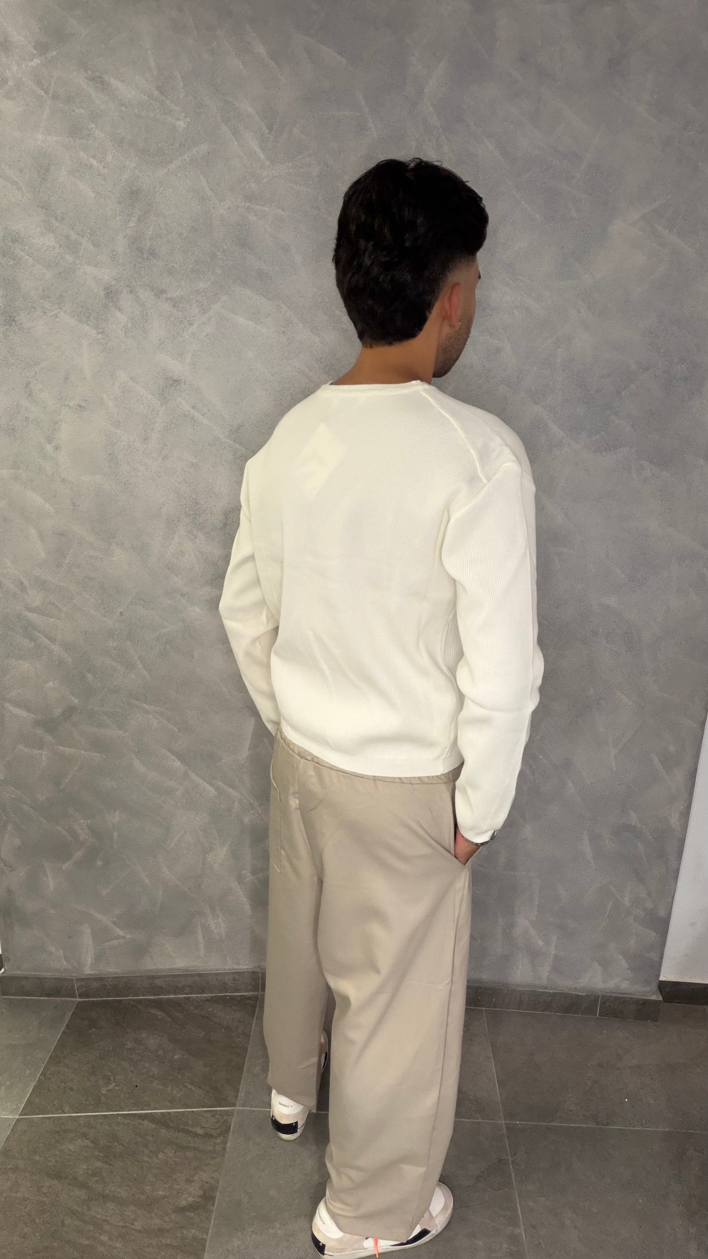 Polo a maniche lunghe white