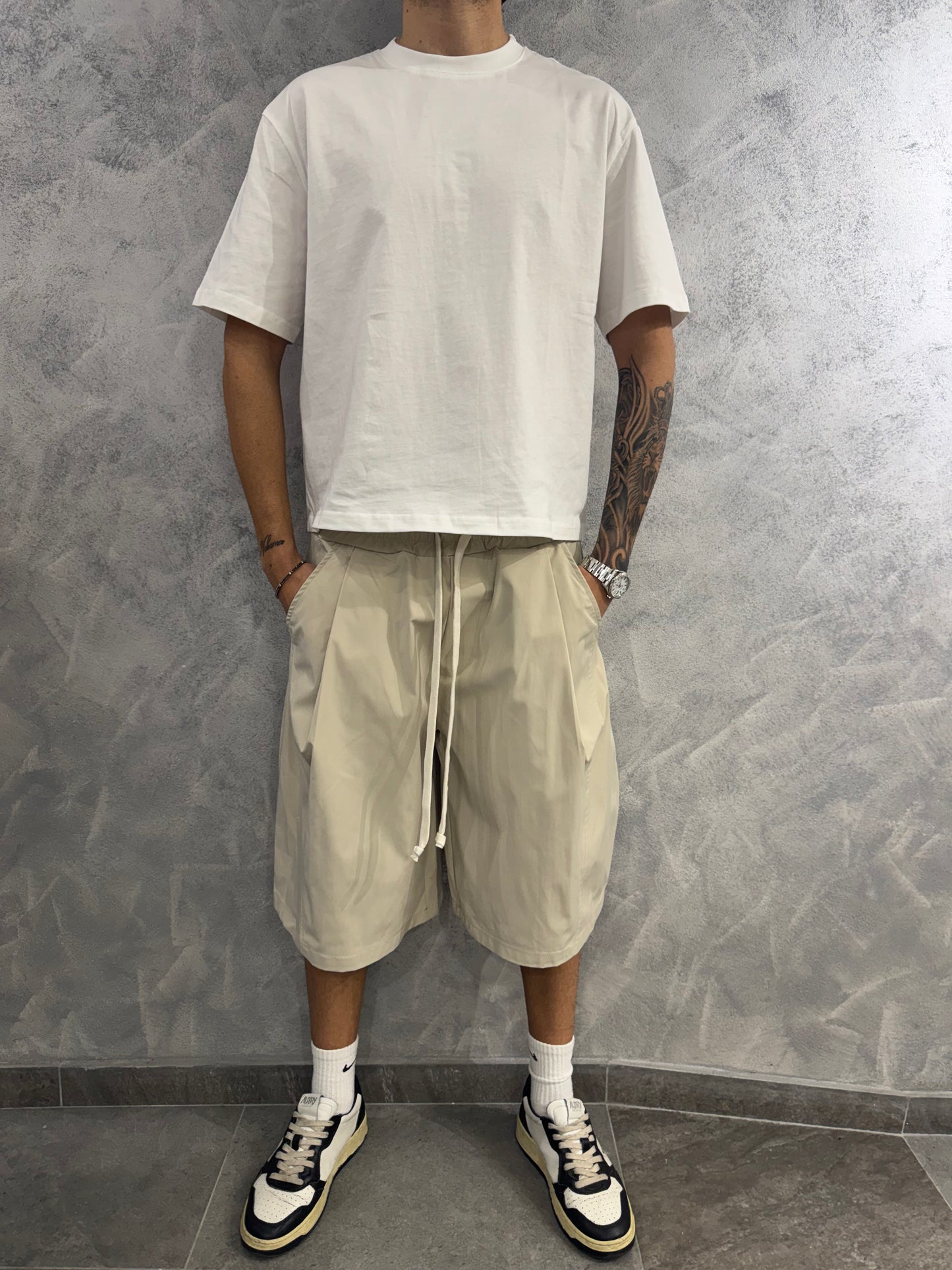 Short baloon beige