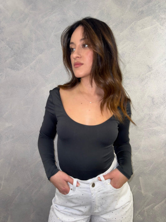 Body scollato Donna grey